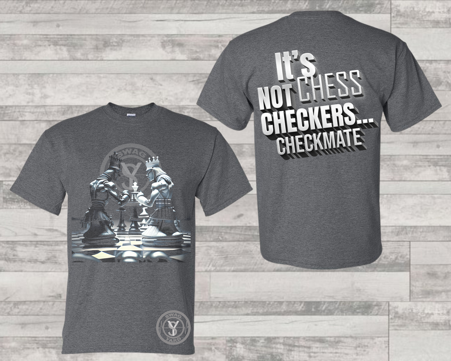 Chess Not Checkers Tee - Charcoal Grey