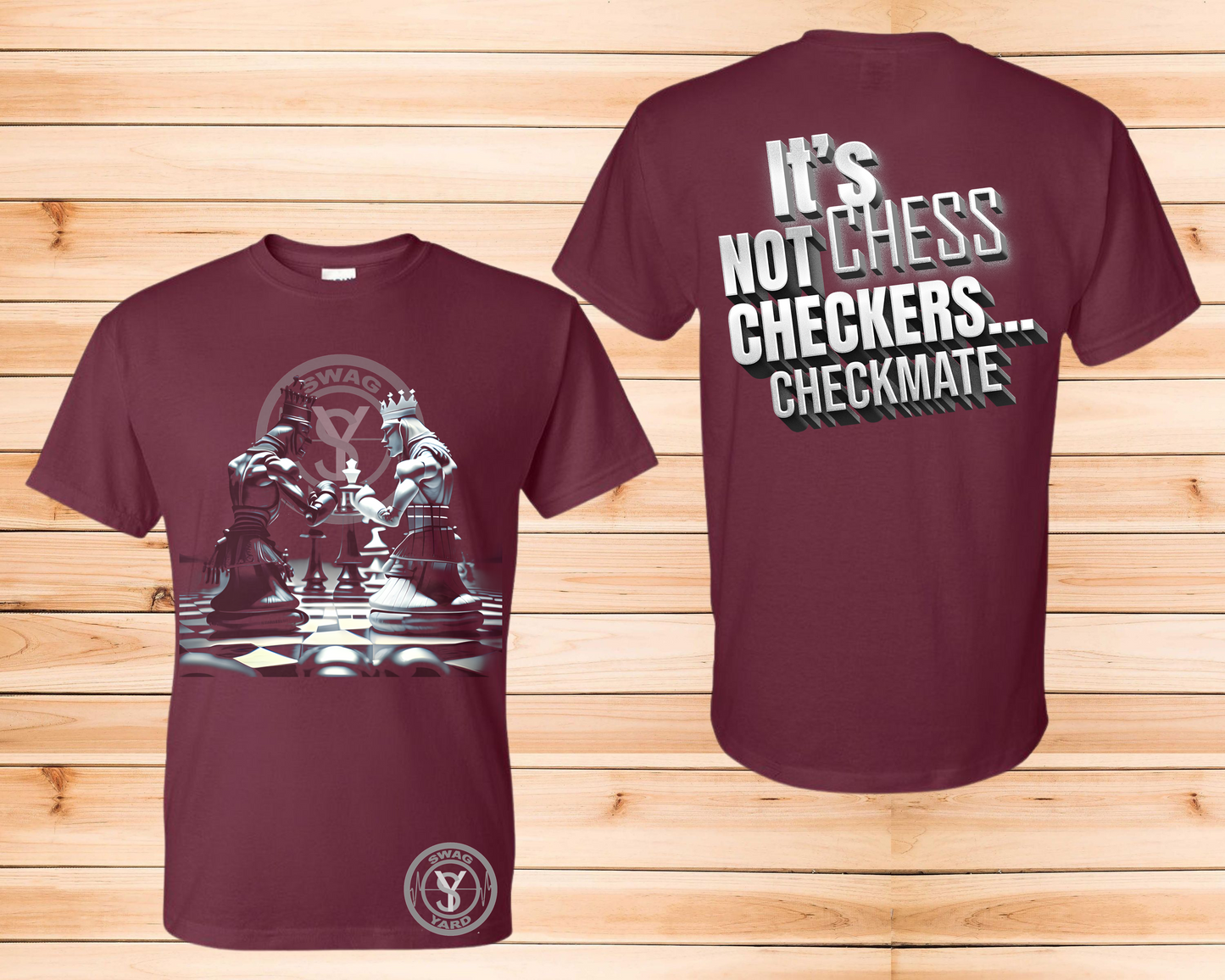 Chess Not Checkers Tee - Burgundy