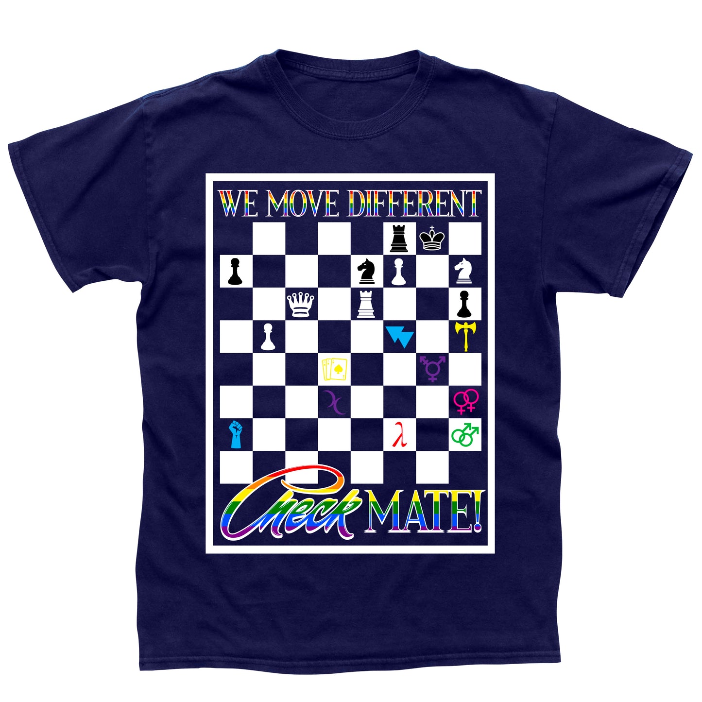"We Move Different" Pride T Shirt (Navy Blue)
